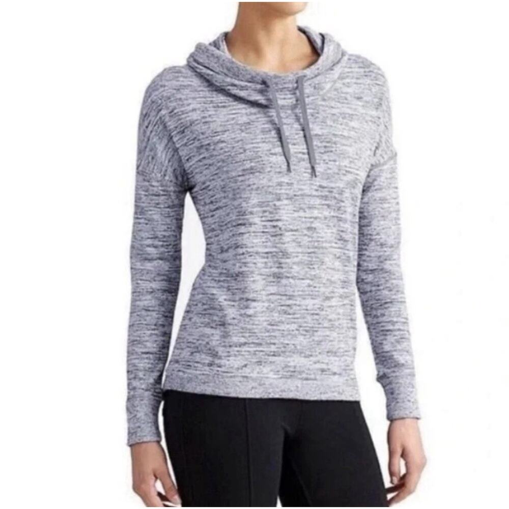 Athleta Cowl Neck Blissful Sweatshirt Top Gray Size Large Athleisure Loungewear